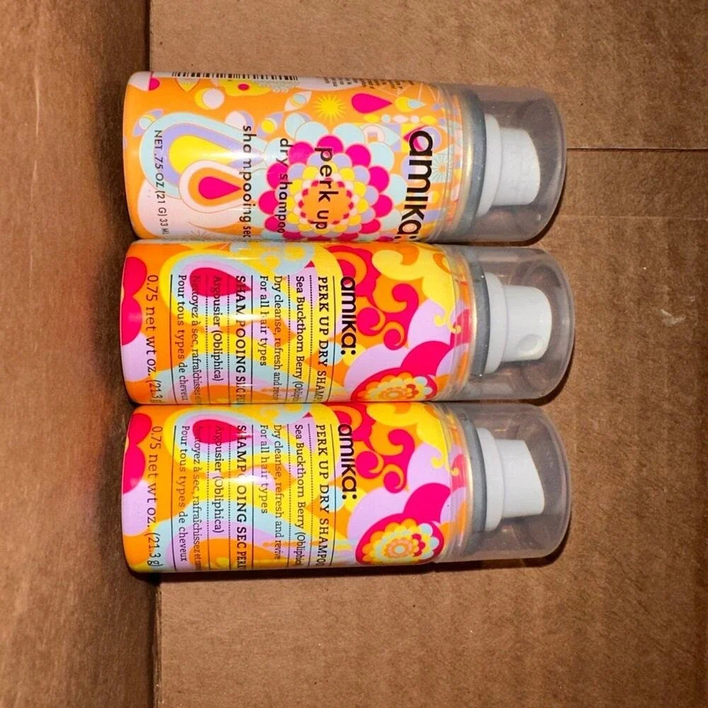 Amika Perk Up Dry Shampoo Travel‎ Size hair care Set 3 Pack Refreshing Spray